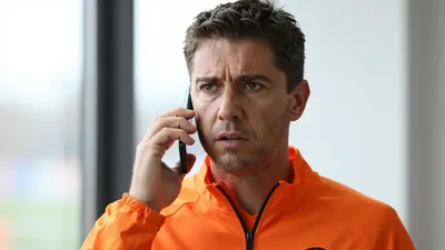 Assistant Lee Sharp leads Dundee United's preparations for the Kilmarnock match as manager Jim Goodwin is in hospital for...